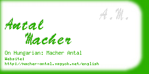 antal macher business card